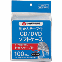 ＣＤ・ＤＶＤソフトケース封かんテープ付　Ａ４０７Ｊ　１００枚