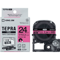 「テプラ」ＰＲＯテープマグネット　ＳＪ２４Ｐ　ピンクに黒文字