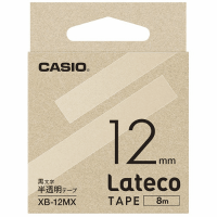 ラテコ専用テープＸＢ－１２ＭＸ　半透明に黒文字