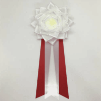 徽章リボン　大リボンバラ　白
