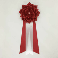 徽章リボン　中リボンバラ　赤