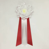 徽章リボン　小リボンバラ　白