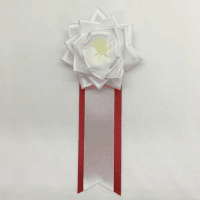 徽章リボン　特小リボンバラ　白　２４個入