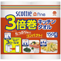 スコッティファイン３倍巻キッチンタオル　４Ｒ