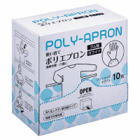 ポリエプロン　ゴム袖　ホワイト　１０枚入