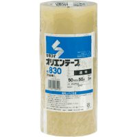 オリエンテープ　ＮＯ８３０　５０ｍｍ×５０ｍ　透明　５巻