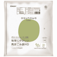 ａｓｕｎｏｗａ再生ごみ袋ＨＤ９０Ｌ　半透明　１０Ｐ