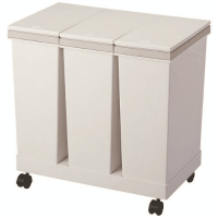 キャスター付きゴミ箱　３個セット　ホワイト