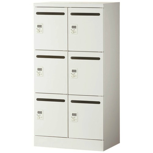 コンパクトＰロッカー　６人用　ＪＣＰＬ－６Ｄ　ＷＨ　取寄品