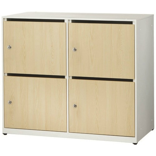 木扉パーソナルロッカー７１９９５９　４人用ホワイト