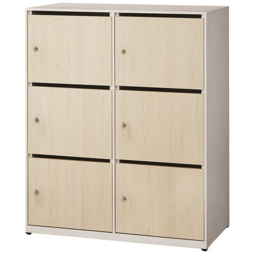 木扉パーソナルロッカー７１９９６１　６人用ホワイト