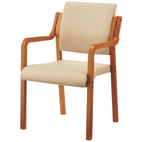 会議イス　ＷＦ－Ｃ５ＡＬＮ　ベージュ　肘付　木製