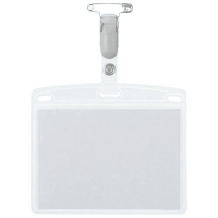 タッグ式名札パスケース（樹脂クリップ）　特大ヨコ　５０枚