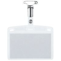 タッグ式名札パスケース（金属クリップ）　名刺型ヨコ　１０枚