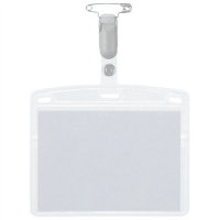 タッグ式名札チャック式（樹脂クリップ）　特大ヨコ　５０枚