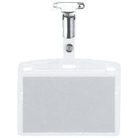 タッグ式名札チャック式（金属クリップ）　名刺型ヨコ　１０枚