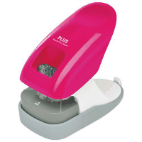 針なしホッチキス　ペーパークリンチ　卓上型　ピンク