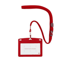 吊下名札レザー調　Ｎ－１２３Ｐ－ＲＤ　赤