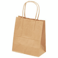 手提げバック　茶無地　特小　５０－５９１４