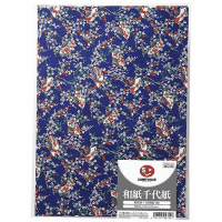 和紙千代紙　Ｂ４００Ｊ－３Ｂ　青系柄　１０枚