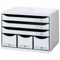 ビッグボックスプラスＡ４横　３段＋小物　ライトグレー