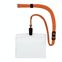 吊下げ名札クリップ　ソフト　横特大　ＮＬ－２１－ＲＧ　橙