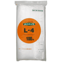 ユニパック　チャックポリ袋　Ｌ－４　４８０×３４０　１００枚