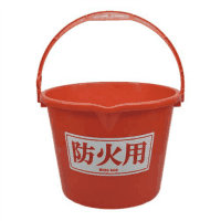 防火用プラバケツ　１０Ｌ　赤