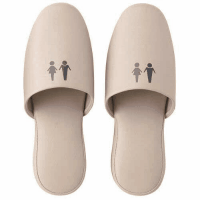 トイレスリッパ　Ｍ　ベージュ　ピクトグラム柄