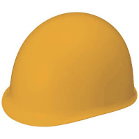 ヘルメット　つばなし　イエロー