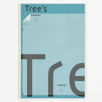 Ｔｒｅｅｓ　Ａ４　Ｐメモリ　Ｂ罫４０枚　ライトブルー