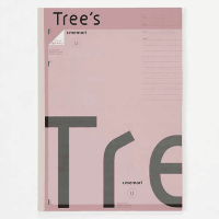 Ｔｒｅｅｓ　Ａ４　Ｐメモリ　Ｕ罫４０枚　スモークピンク