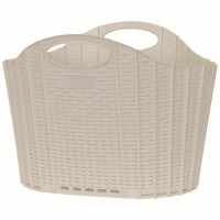 折りたためるランドリーバスケットラタン　アイボリー