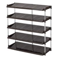 クリスタルシューズラックトリプル５段　ブラウン