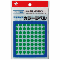 マイタックカラーラベル　直径８ｍｍ　緑　ＭＬ－１５１Ｎ３