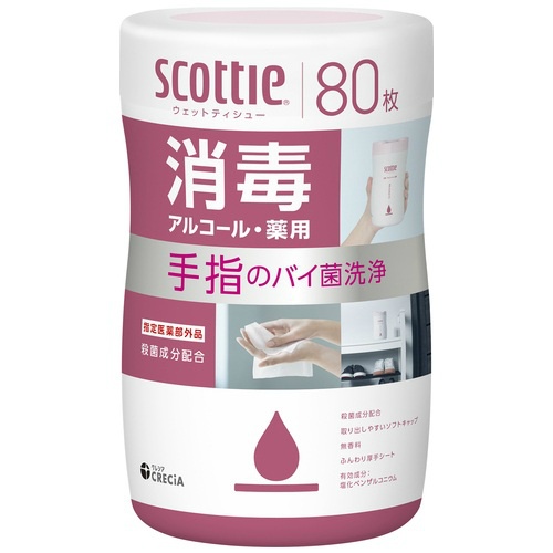 スコッティウェットティシュー消毒　本体　８０枚