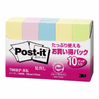 ポスト・イット　再生紙パック　７００ＲＰ－ＢＫ　混色