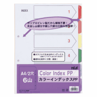 カラーインデックスＰＰ　Ａ４縦　２穴６山　ＩＮ－１４０６