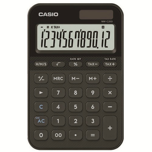 カラフル電卓１２桁　ＭＷ－Ｃ２０Ｄ－ＢＫ－Ｎ　ブラック