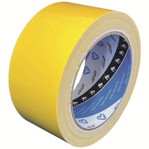 再生カラー布テープＮｏ．１６０５　黄５０ｍｍ×２５ｍ　３０巻