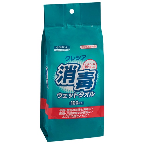 クレシア　消毒ウェットタオル　詰替　１００枚×２０Ｐ