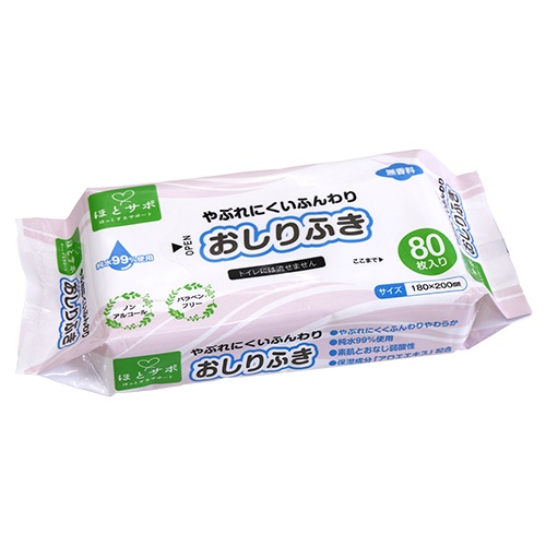 やぶれにくいふんわりおしりふき　８０枚×３２Ｐ