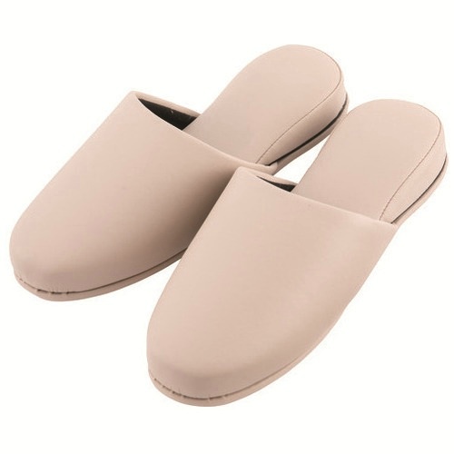 滑り止め付抗菌レザースリッパ　６０１４ＰＶＣ　ベージュ