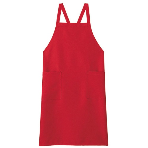 胸当てエプロン　ＦＫ７１６８Ａ－３　レッド