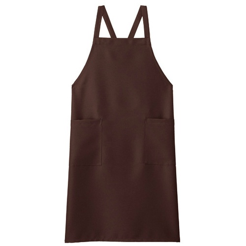 胸当てエプロン　ＦＫ７１６８Ａ－５　ブラウン