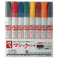 油性ペン　マジックインキ細書　Ｍ５００Ｃ－８　８色セット