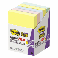 ポストイット強粘着７５ｍｍ×５０ｍｍ　パステル・混色　５冊