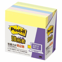 ポストイット強粘着７５ｍｍ×７５ｍｍ　パステル４色　５冊