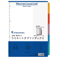 ラミネートタブインデックスＡ４縦３０穴　５色５山１組　１０冊