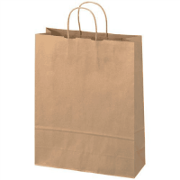 手提袋　丸紐　茶　大　Ｂ２８９Ｊ－Ｂ　５０枚
